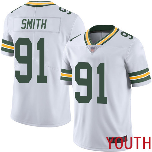 Green Bay Packers Limited White Youth 91 Smith Preston Road Jersey Nike NFL Vapor Untouchable
